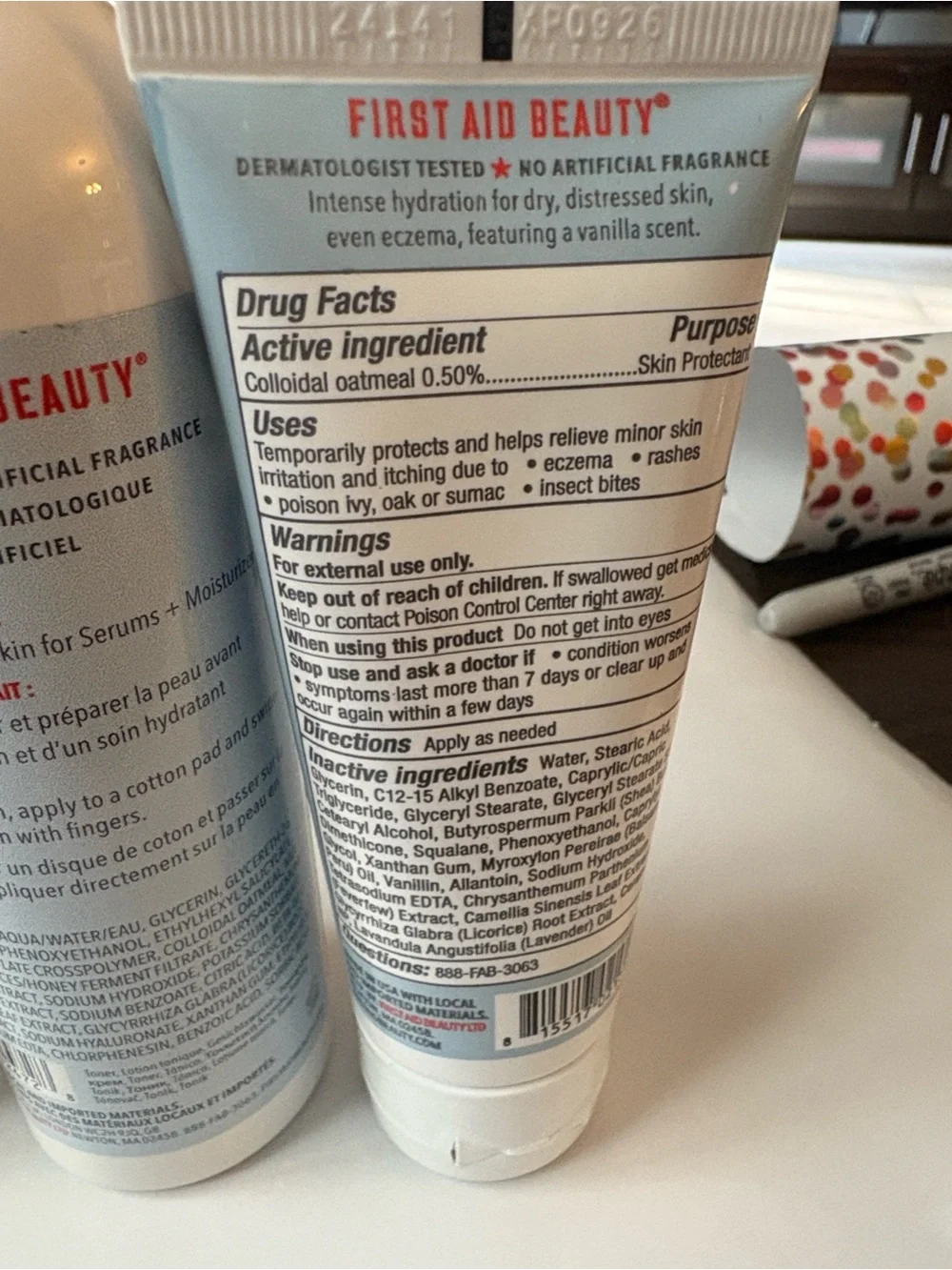 First Aid Beauty Hydrating Toner & face cleanser & ultra repair crème